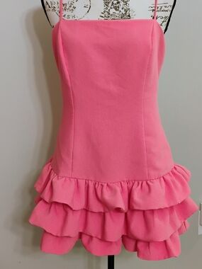 Girls Pink Ruffle Tiered Dress - Sleeveless Party Dress